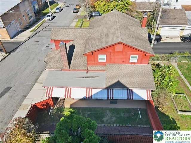 an aerial view of a city