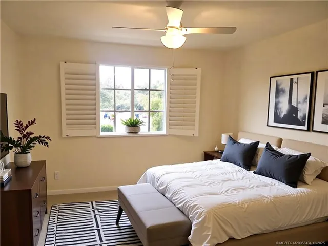 an empty room with cabinet