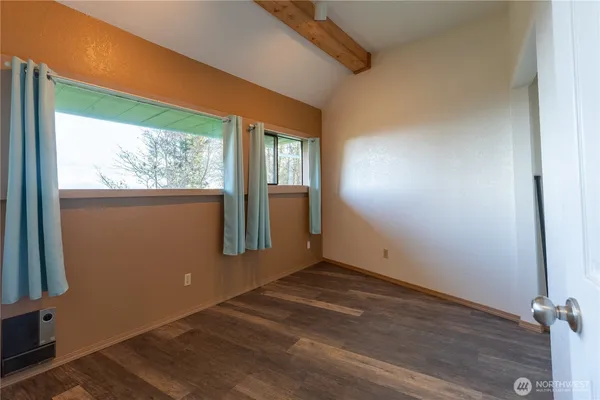 an empty room with a window