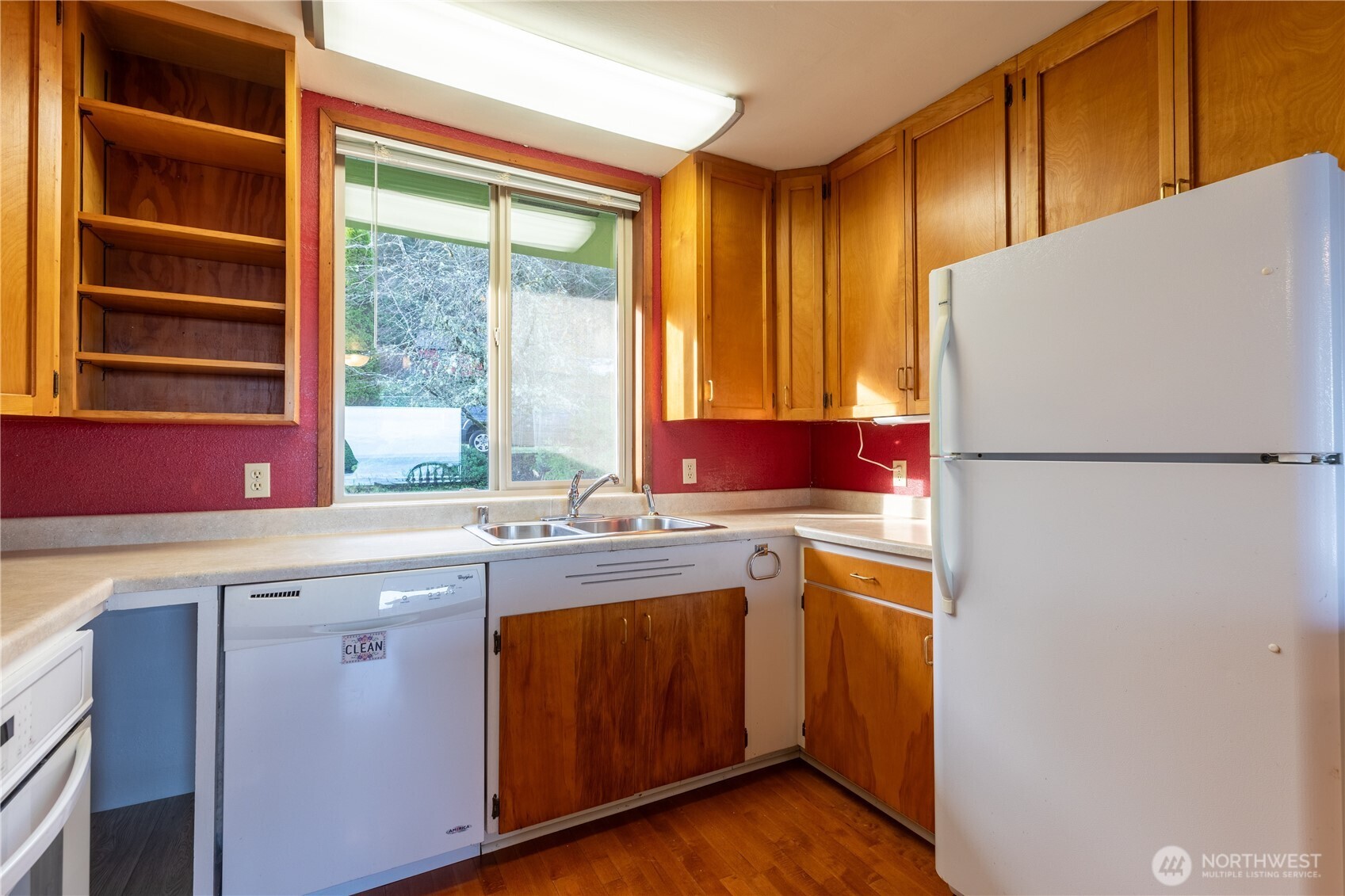 90 Dawnsridge Road Sekiu, WA 98381 - Photo 17 of 40 a kitchen with a refrigerator and a sink