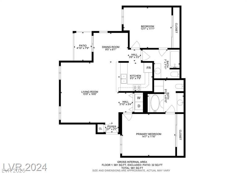 3145 East Flamingo Road, Unit 2129 Las Vegas, NV 89121 - Photo 43 of 43 A well-designed floor plan details each room and its dimensions.