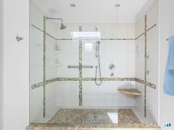 a bathroom with a shower