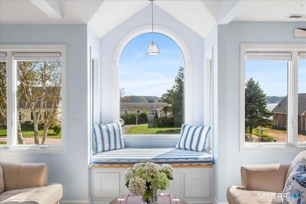 a view of a living room and a porch