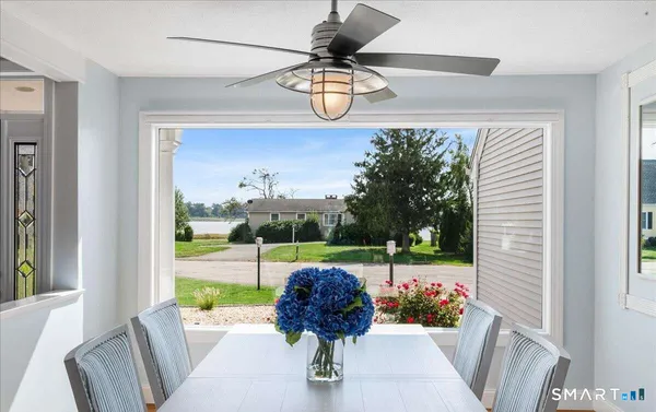 a view of a porch and patio