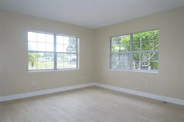 an empty room with a window