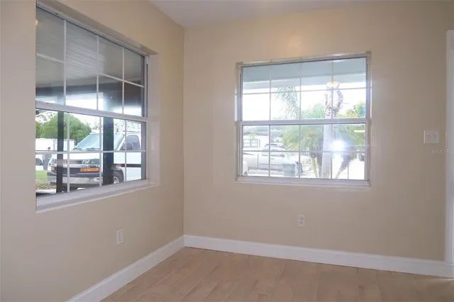 an empty room with a window