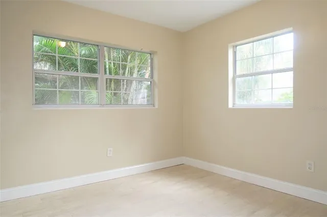 an empty room with a window