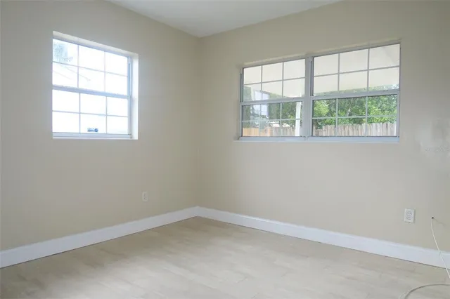 an empty room with a window