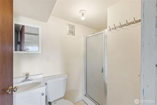 a view of a room with racks on the wall