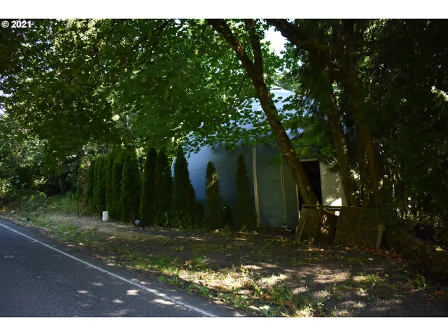 a view of a tree in front of a house