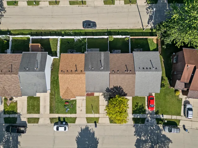 an aerial view of multiple house