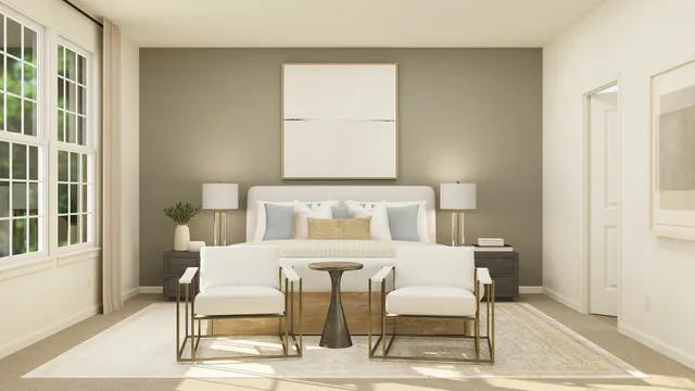 a dining room with a table and chair