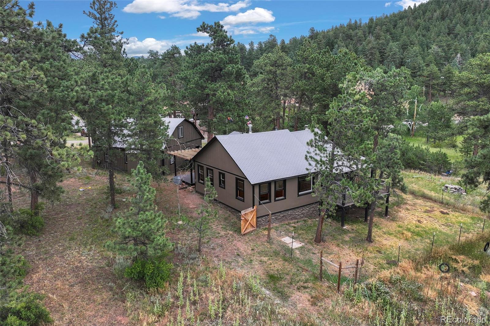 34200 Sioux Trail Pine, CO 80470 - Photo 2 of 37 an aerial view of a house with a yard