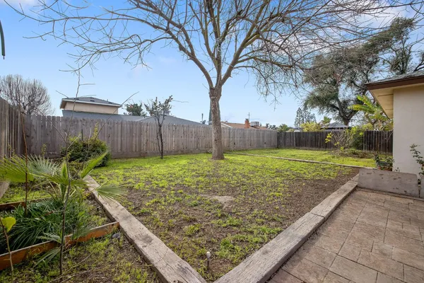 a view of a backyard