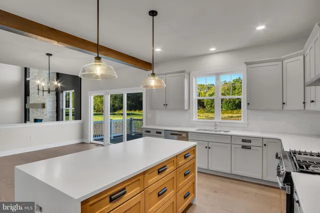 a kitchen that has a sink a window and stainless steel appliances