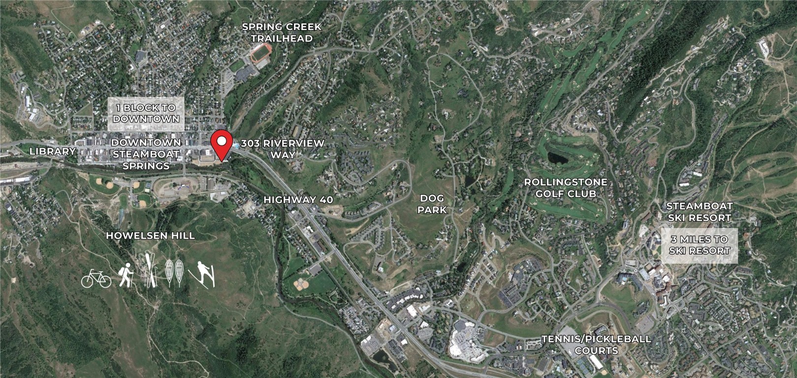 303 Riverview Way Steamboat Springs, CO 80487 - Photo 38 of 44 a front view of a house with a yard