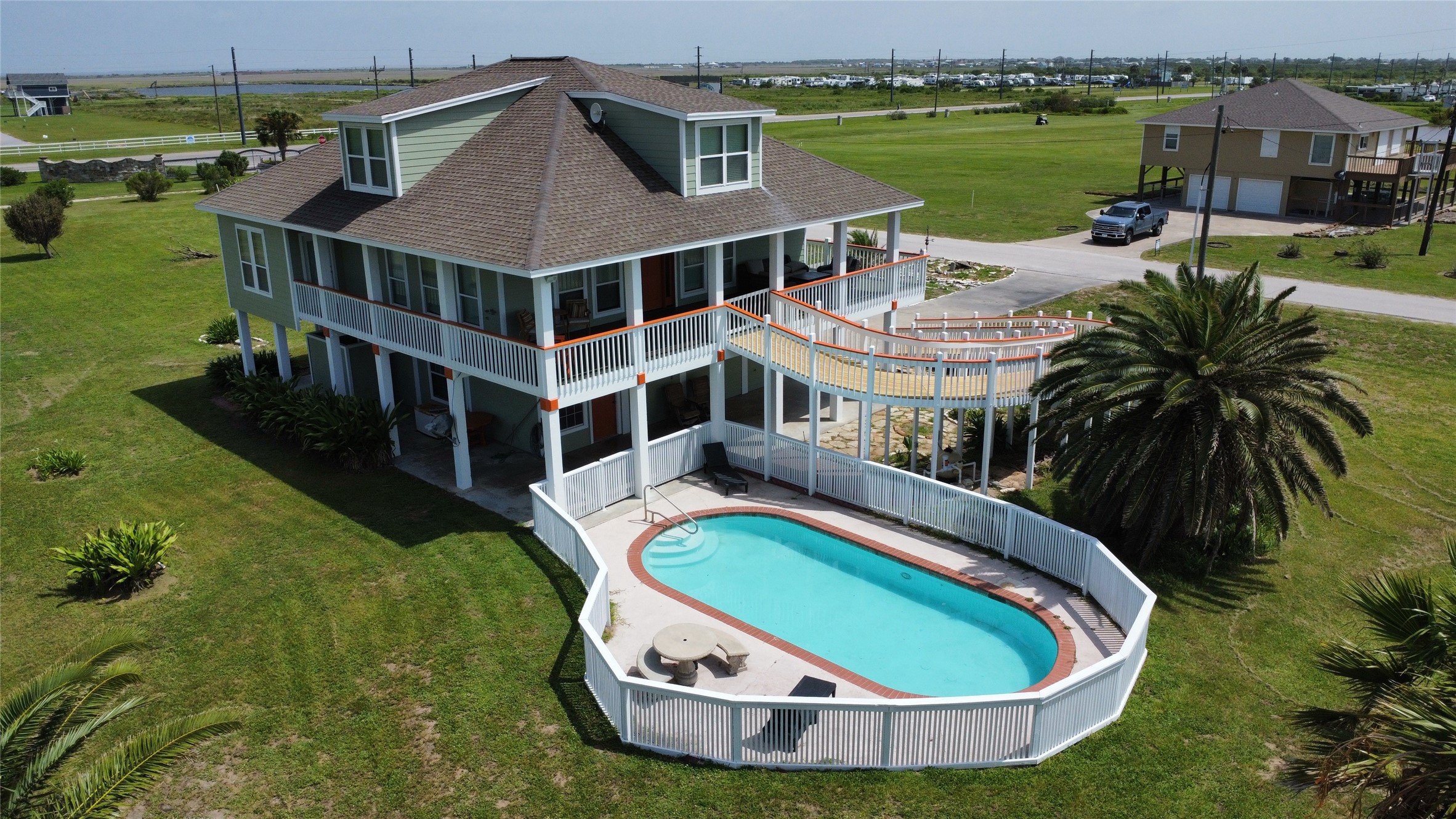 979 Rancho Carribe Drive Crystal Beach, TX 77650 - Photo 1 of 50 Three bedroom, three bath home with swimming pool on 1 acre