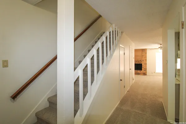 a view of an entryway with staircase