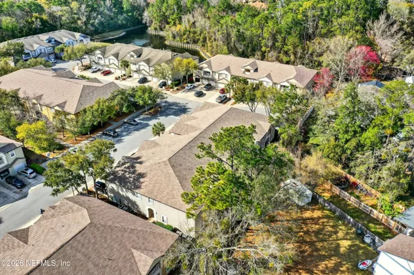 an aerial view of residential house with outdoor space