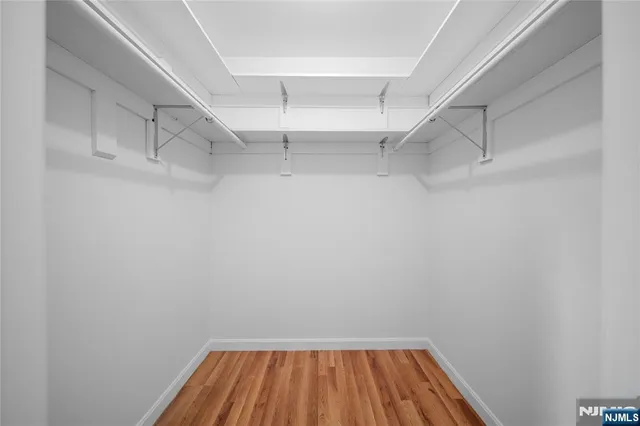 a view of a room with racks on the wall