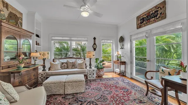 a view of a livingroom with furniture and a rug