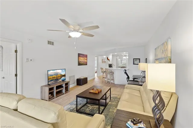 a living room with furniture