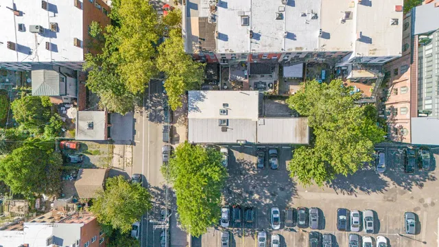a view of a city with tall buildings