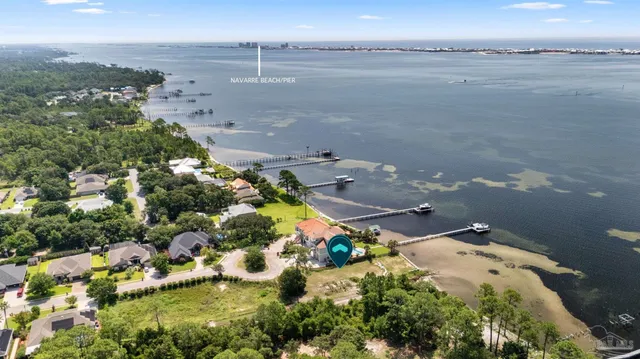 a view of a lake and mountain