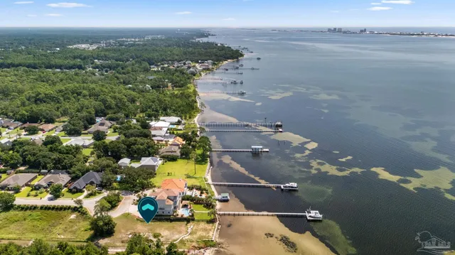 an aerial view of multiple house