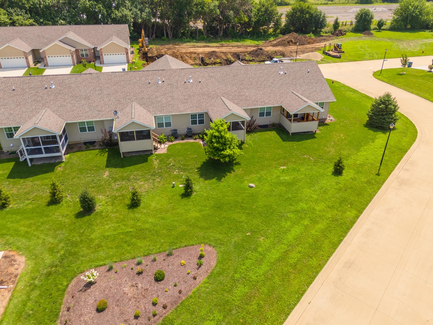 221 Cassidy Road Normal, IL 61761 - Photo 35 of 40 a aerial view of a house with a garden and swimming pool
