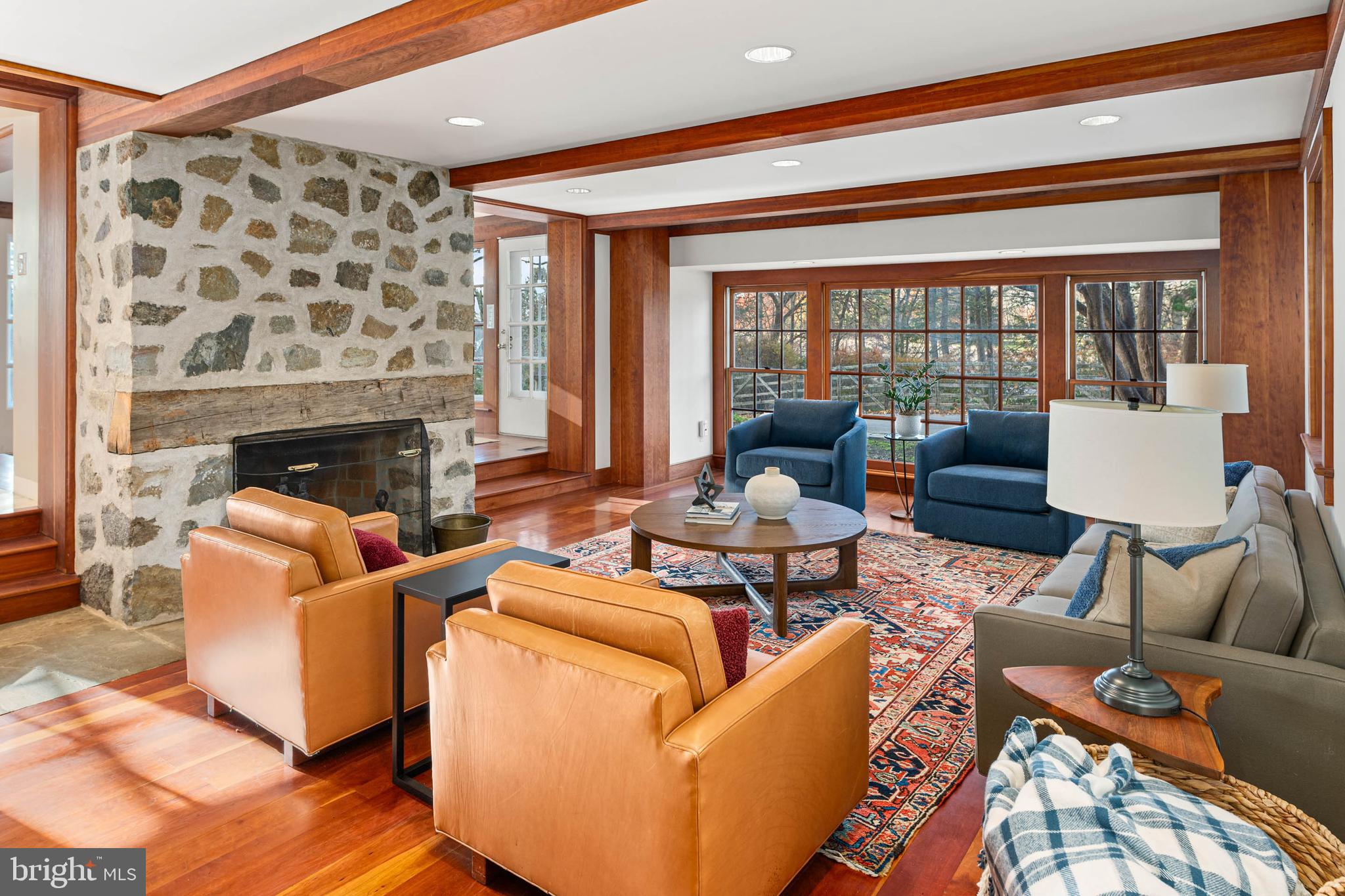 188 Abrahams Lane Villanova, PA 19085 - Photo 24 of 49 a living room with furniture and a fireplace