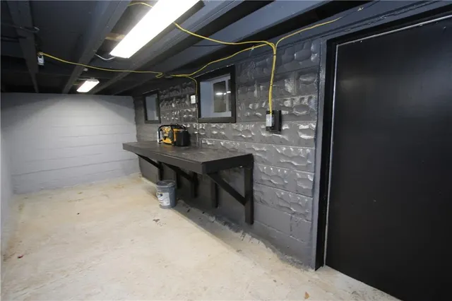 a view of a storage and utility room