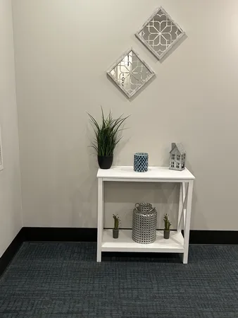 a close view of a fireplace in a room