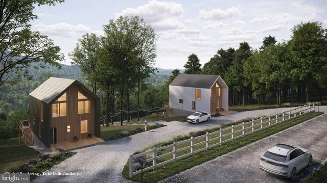 a view of a bench in front of a house