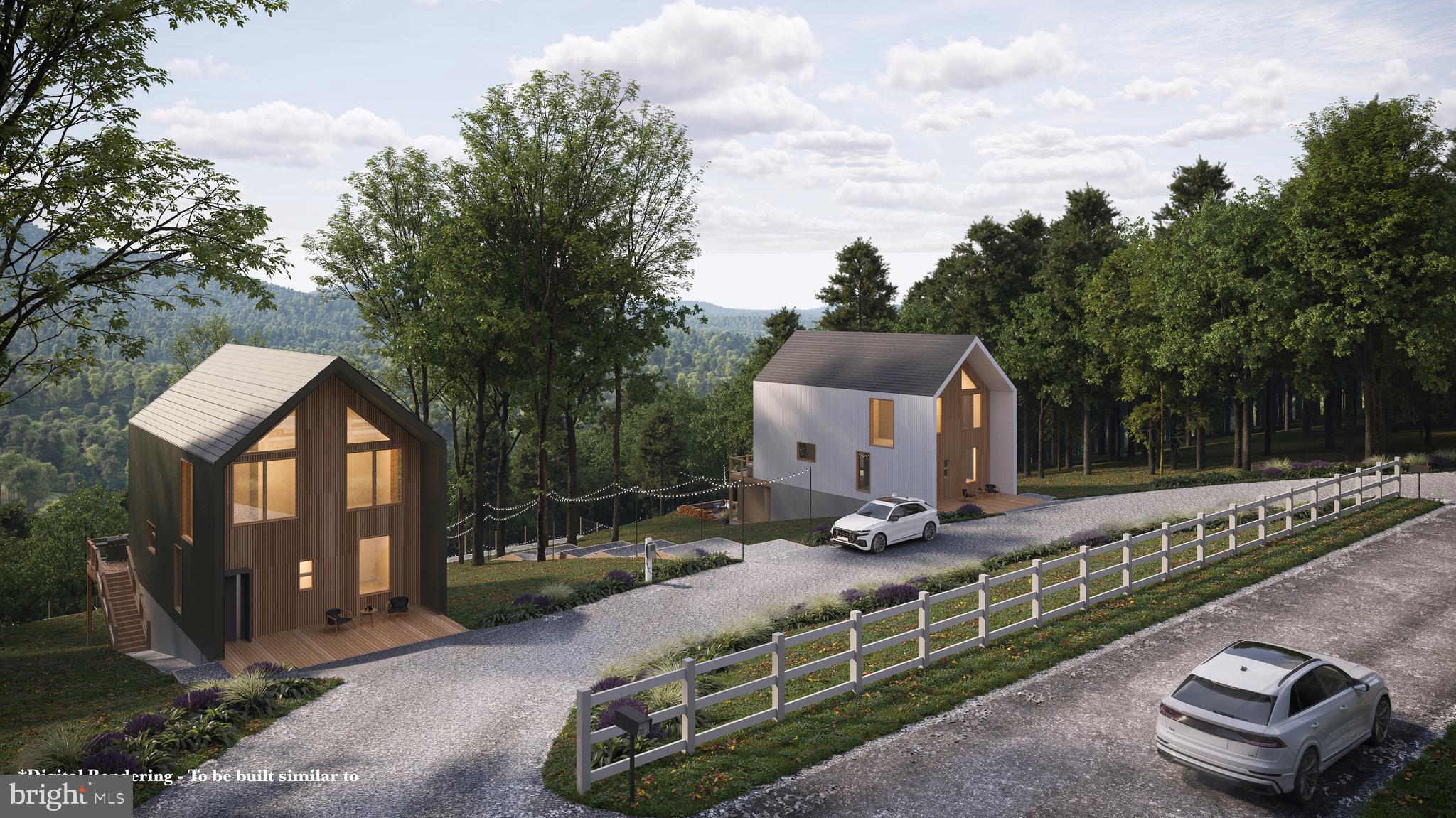a view of a bench in front of a house