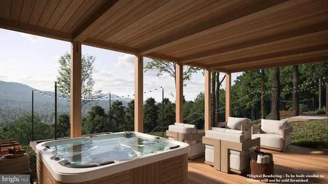 a view of a patio on the roof deck