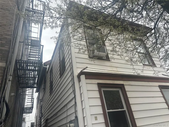 a garden view with a seating space