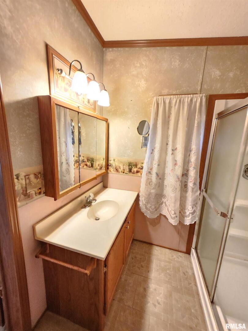 37 Janet Lane Murphysboro, IL 62966 - Photo 25 of 32 a bathroom with a sink and mirror with bathtub