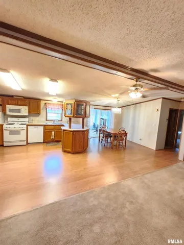 a view of a garage with storage