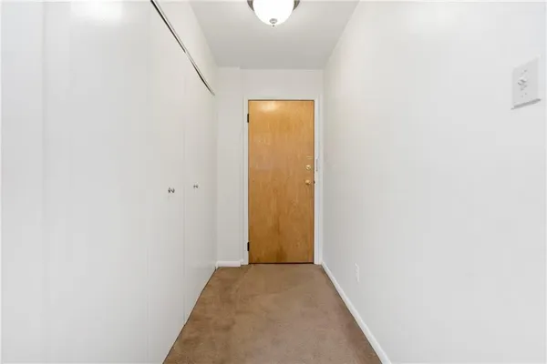 a view of hallway with a hallway