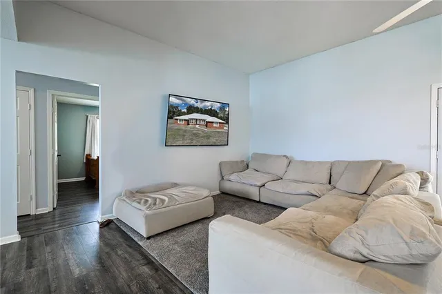 a living room with furniture and a couch