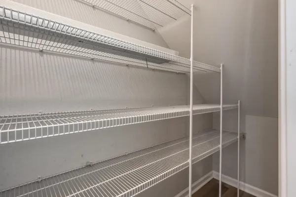 a view of a room with rack on the wall