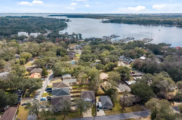 an aerial view of multiple house