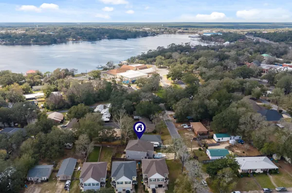 an aerial view of multiple house