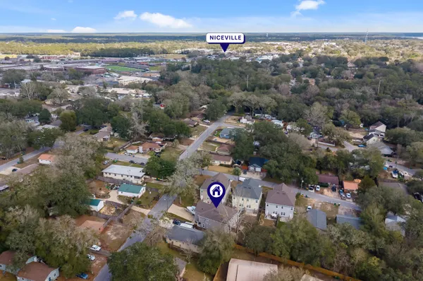 an aerial view of a city