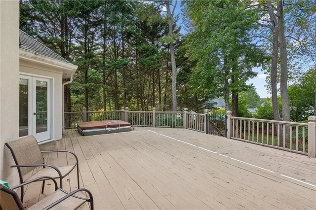 a backyard of a house with lots of green space
