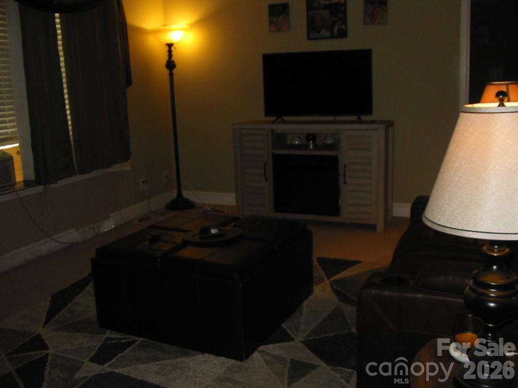 213 Vicki Way Stanley, NC 28164 - Photo 8 of 19 a living room with a flat screen tv and a fireplace