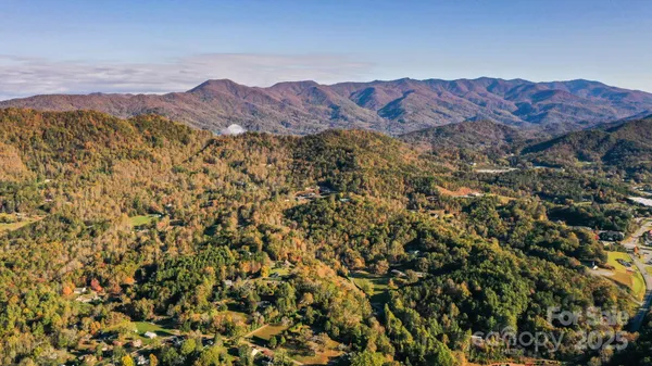 an aerial view of a residential houses with yard