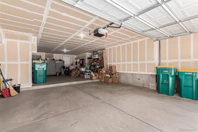 a view of a garage with furniture
