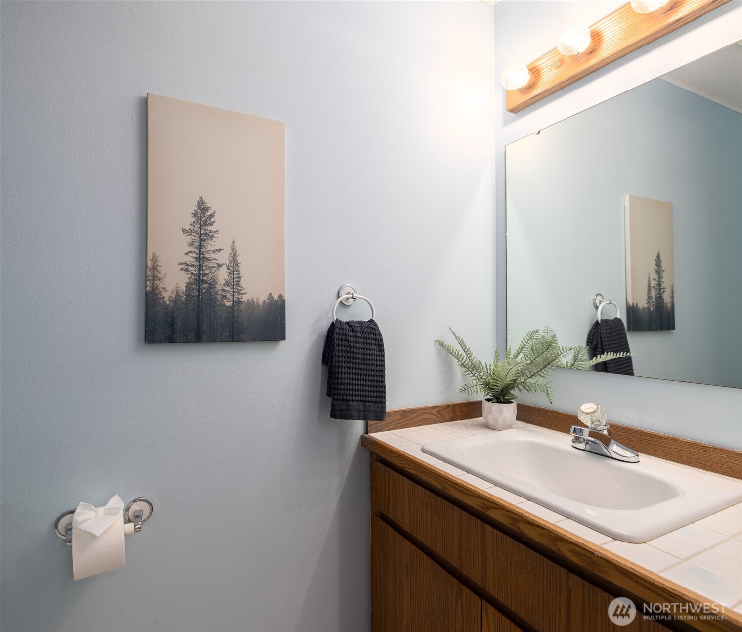 2496 Yew Street Road Bellingham, WA 98229 - Photo 19 of 38 a bathroom with a sink and a mirror